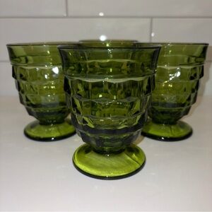 Set of Green Glass Goblets